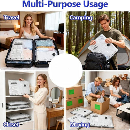 Cordless Travel Vacuum Storage Compression Bag Set 15 Pack