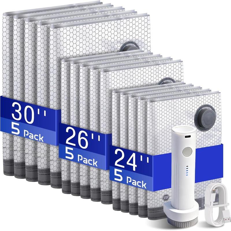 Cordless Travel Vacuum Storage Compression Bag Set 15 Pack
