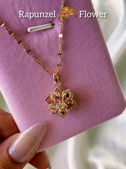 ✨Princess Rapunzel Spinning Flower Necklace